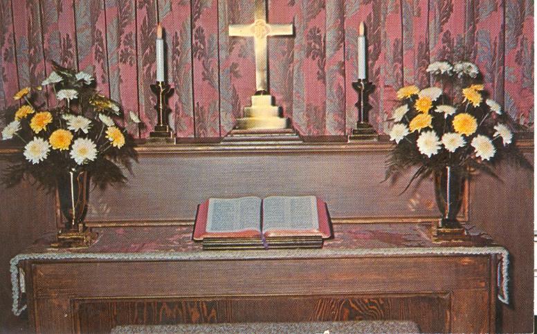 The Quiet Room altar at the Laingdon Hotel, dedicated by Jennie Oswald