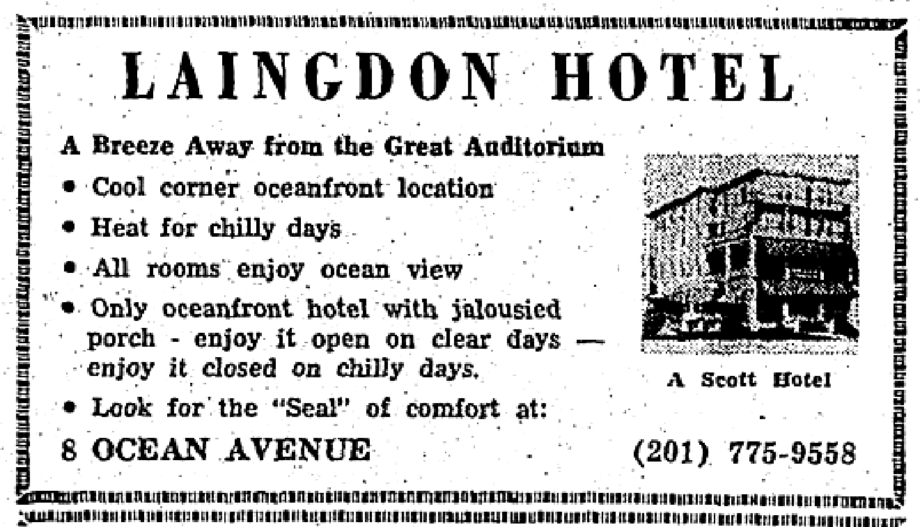 1971 newspaper advertisement for Laingdon Hotel under Scott ownership