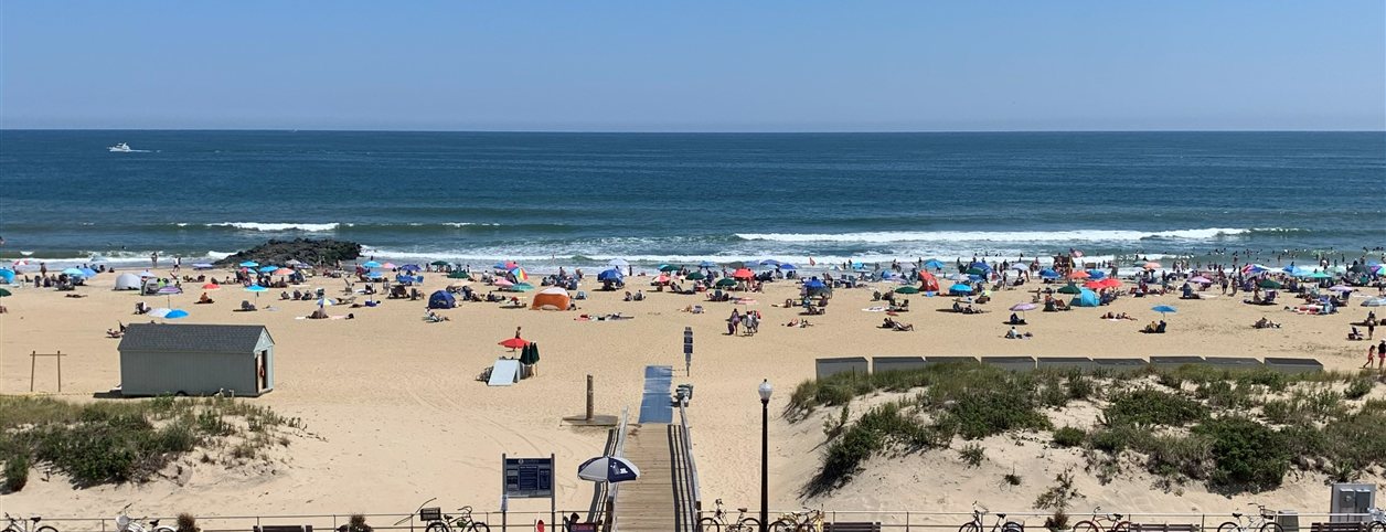 Ocean Grove beach across the street from the Laingdon Hotel, near Asbury Park